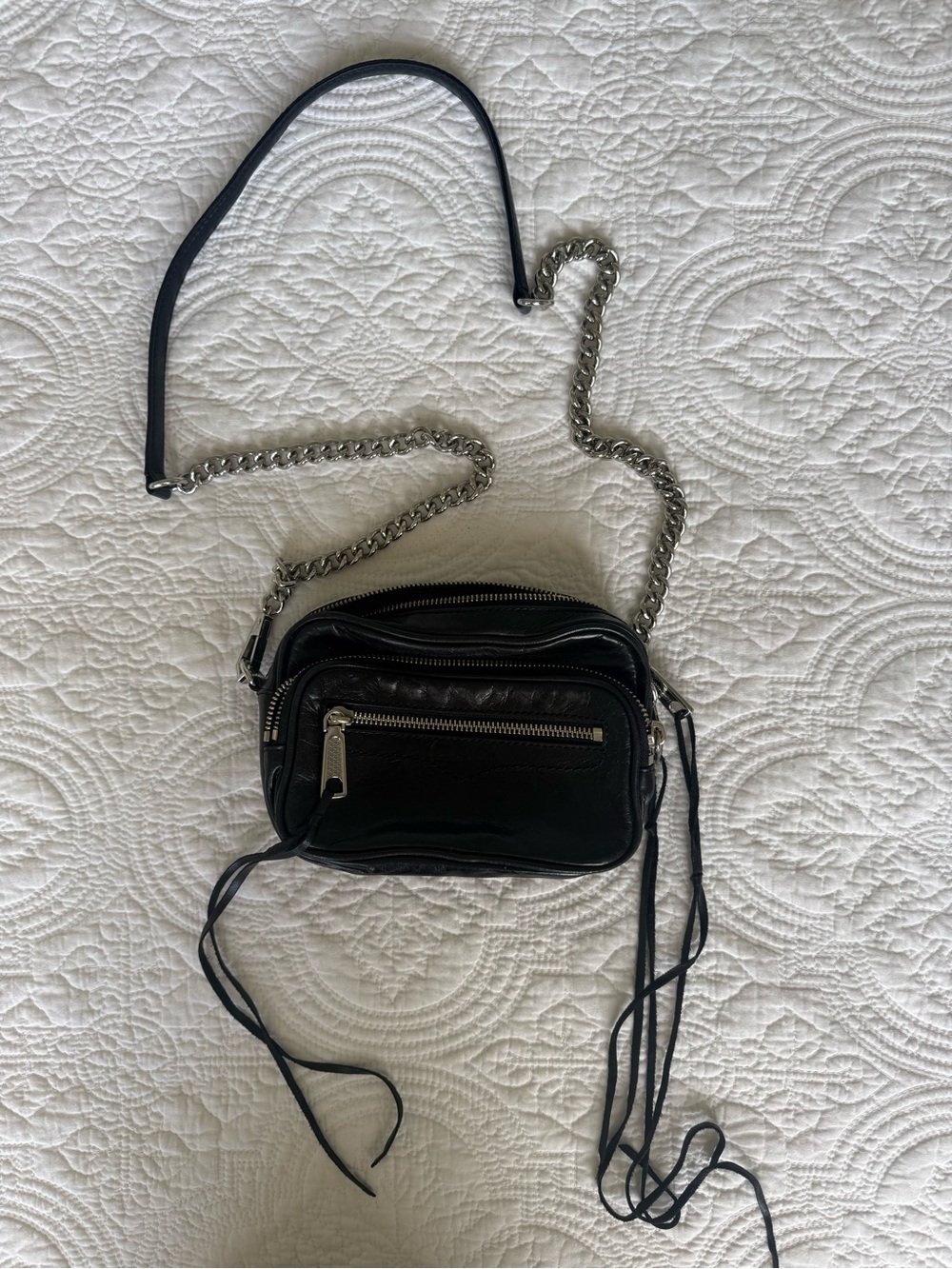 Rebecca Minkoff Black Leather Solstice Camera Bag
